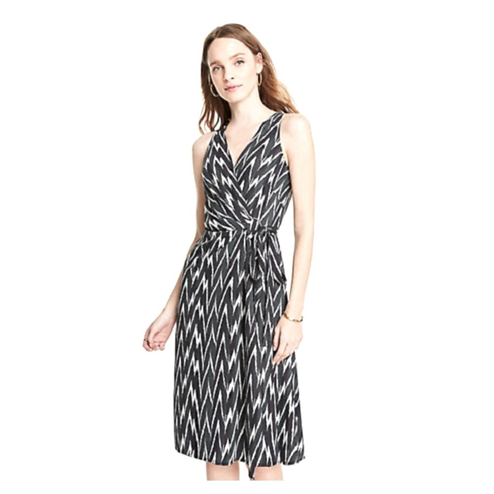 Ann Taylor Ikat Belted Wrap Dress